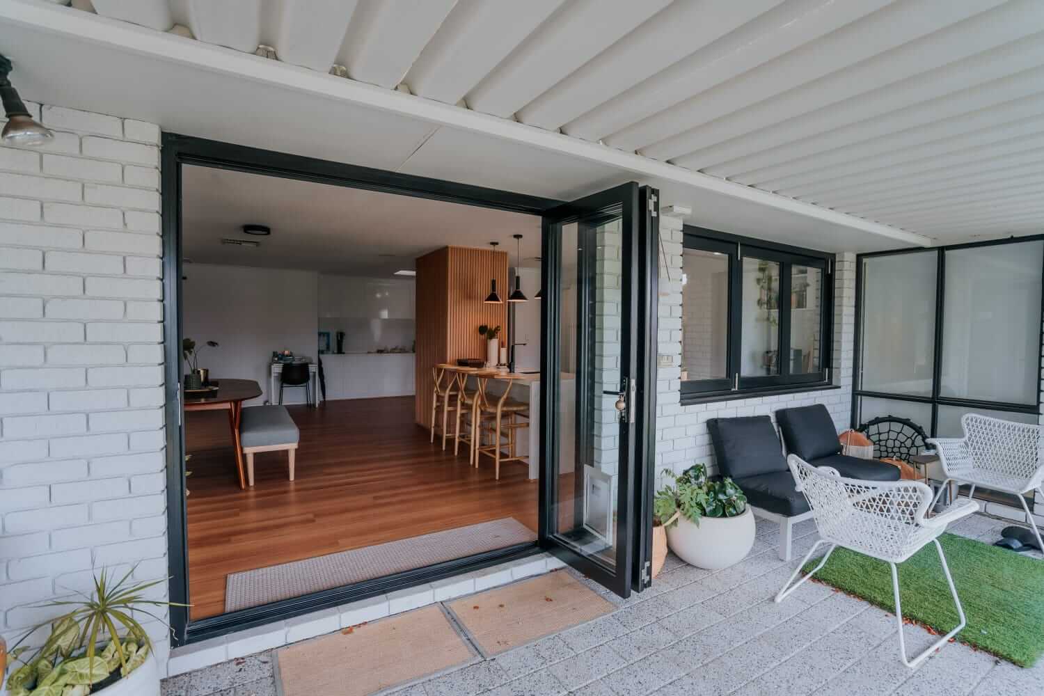 Newly installed bi fold door in Perth home.