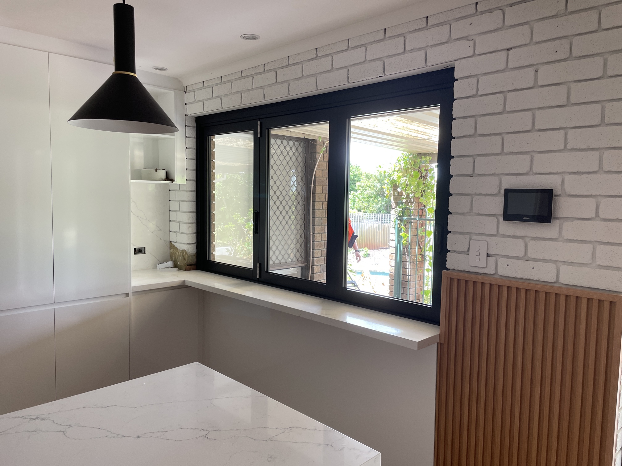 BI FOLD WINDOW Black Frame Open Outside 3