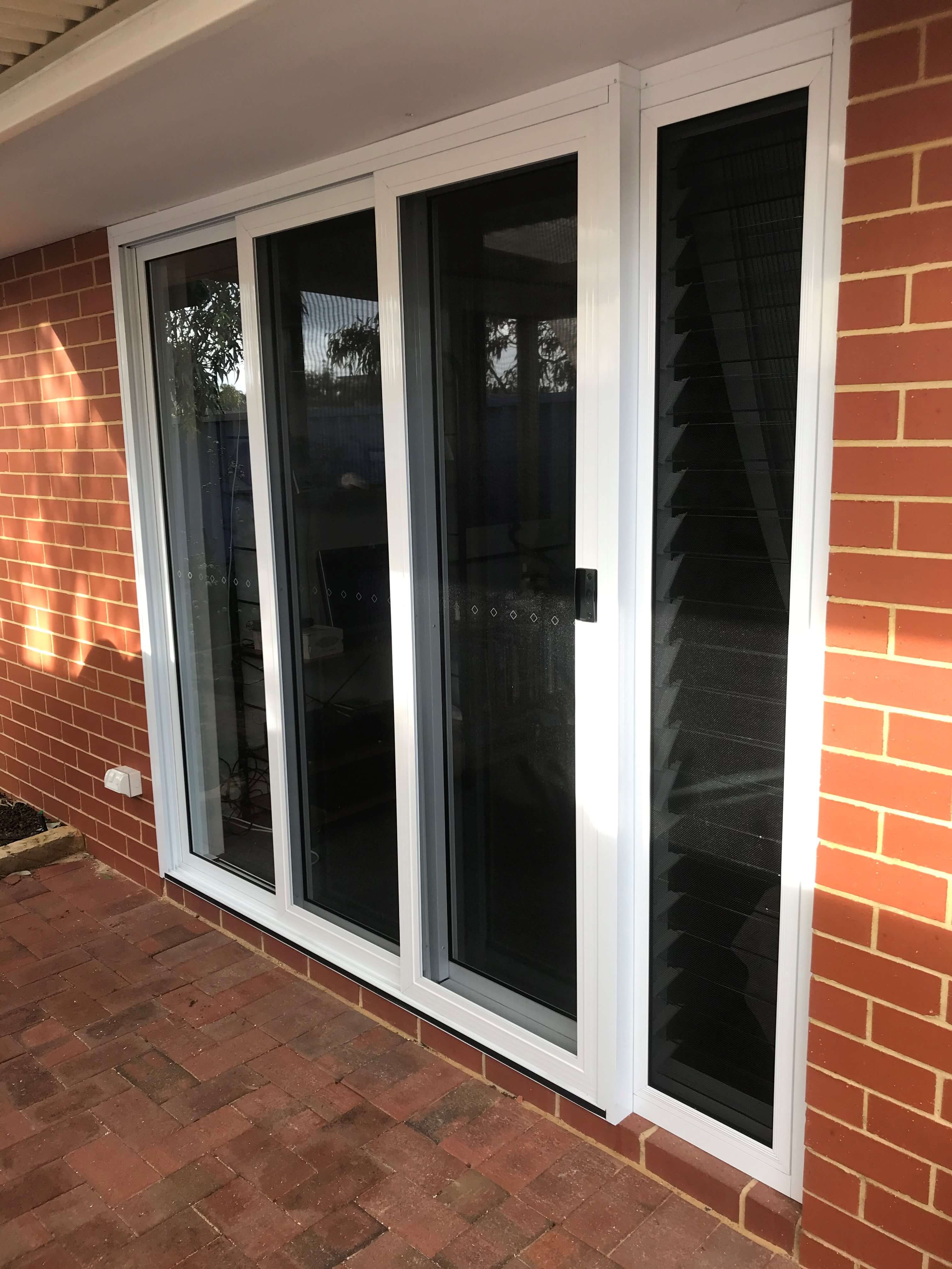 3 Panel Stacking Sliding Doors W Louvre Side 3