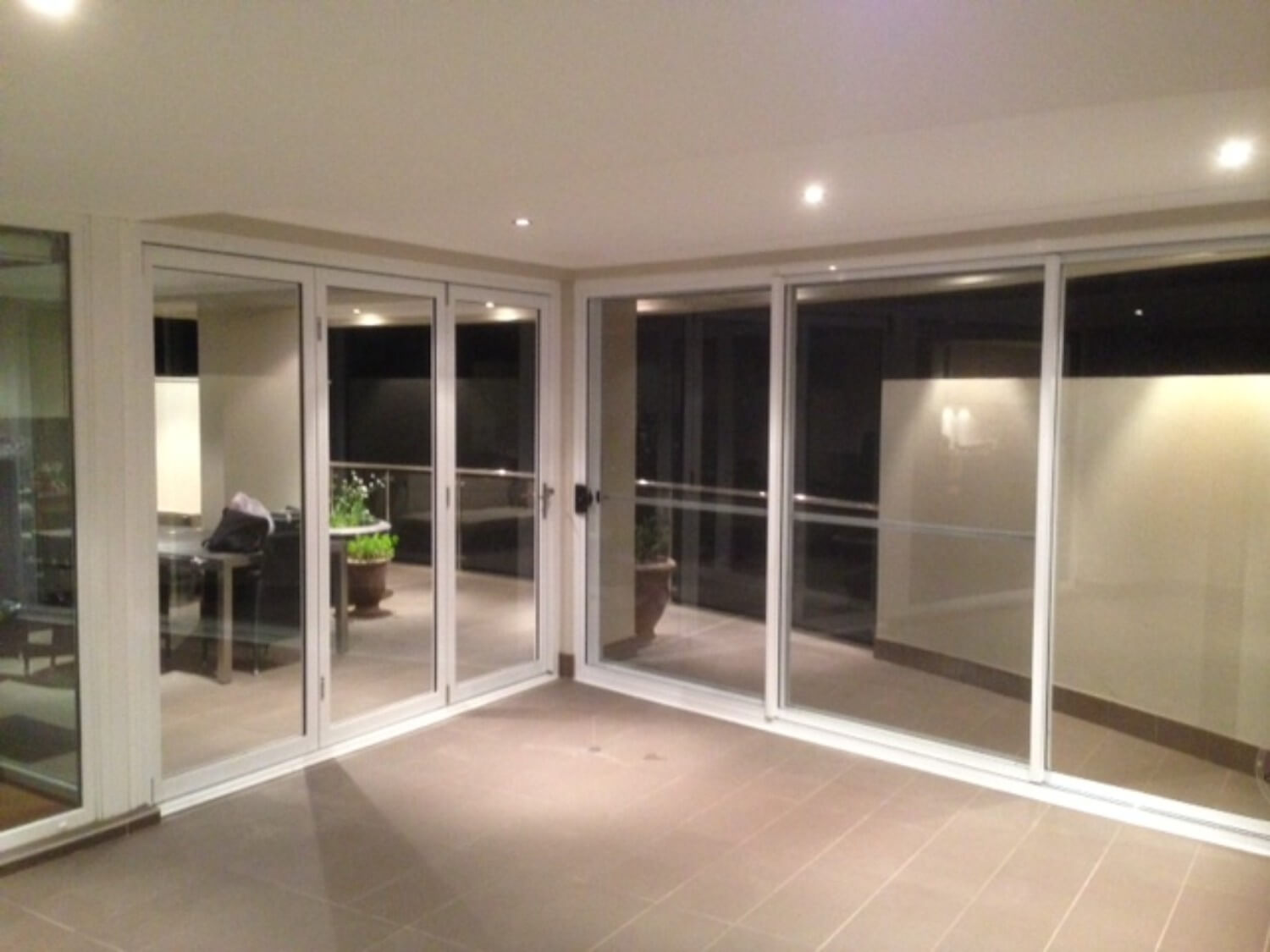 White Stacking Door